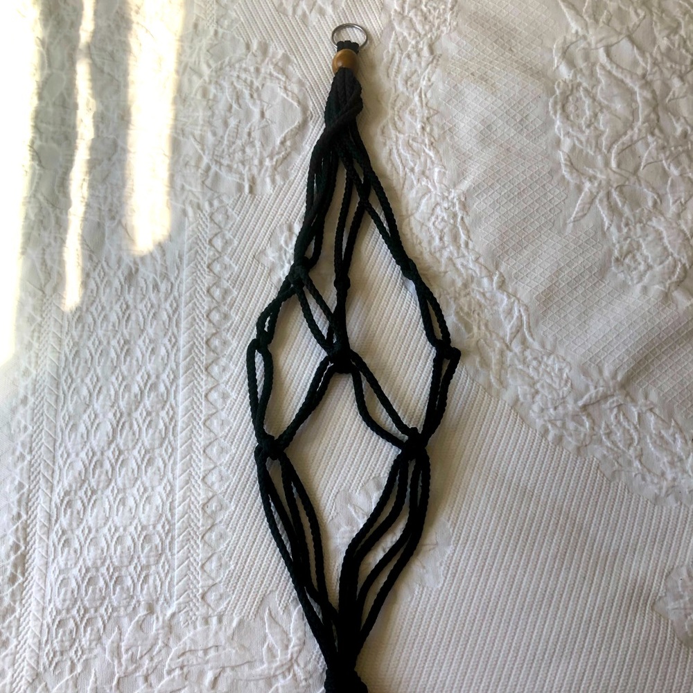 ✨NWOT✨ Black Macrame Plant Holder - 36”